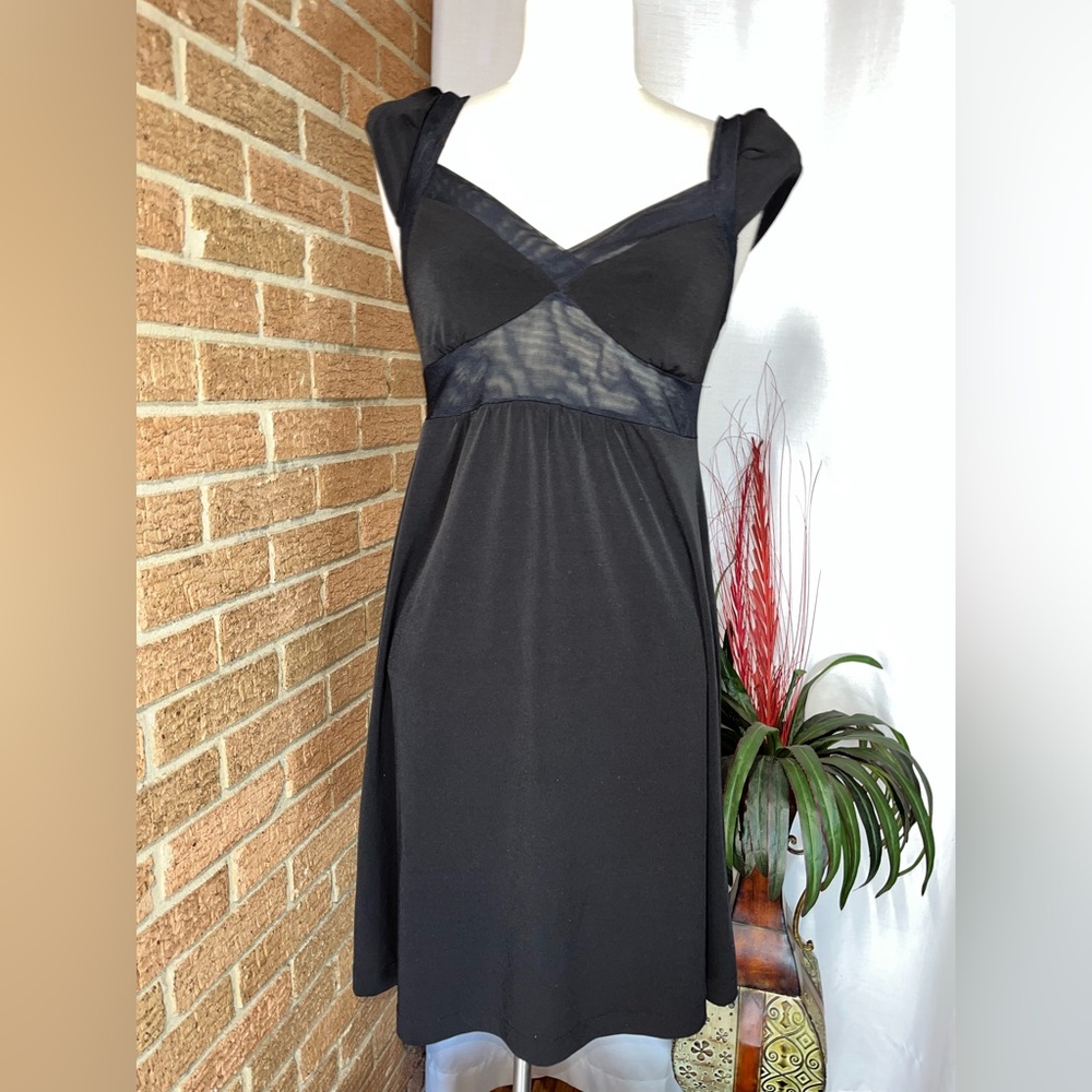GUESS by Marciano Black Mesh Cutout Dress Open Back Bodycon Mini Medium - Picture 3 of 12